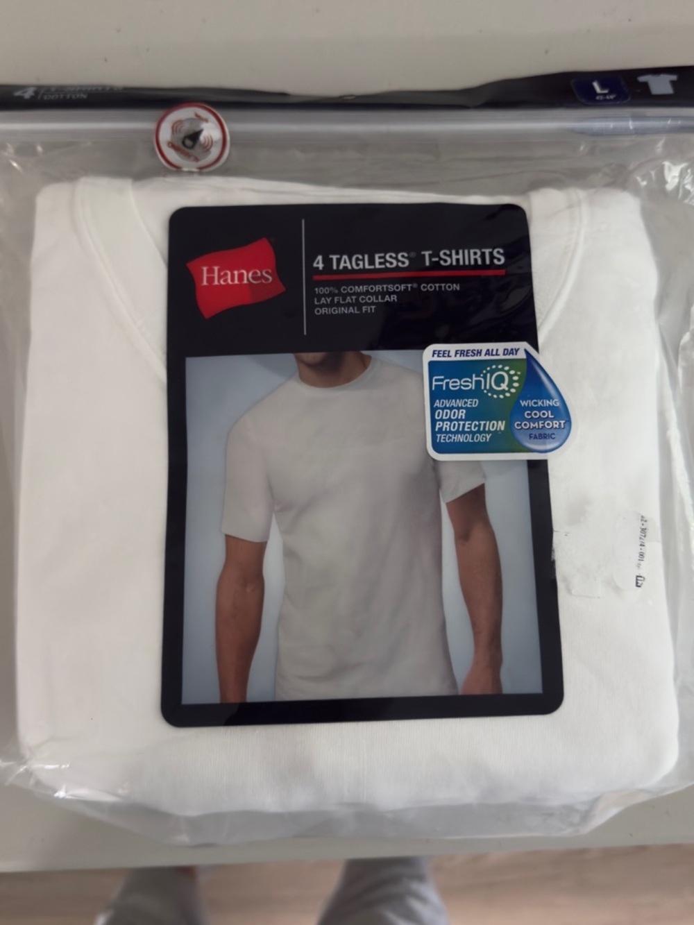 Hanes White Tagless Crewneck T-Shirts - 4 Pack